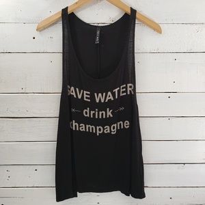 Triumph Save Water Drink Champagne Black Tank